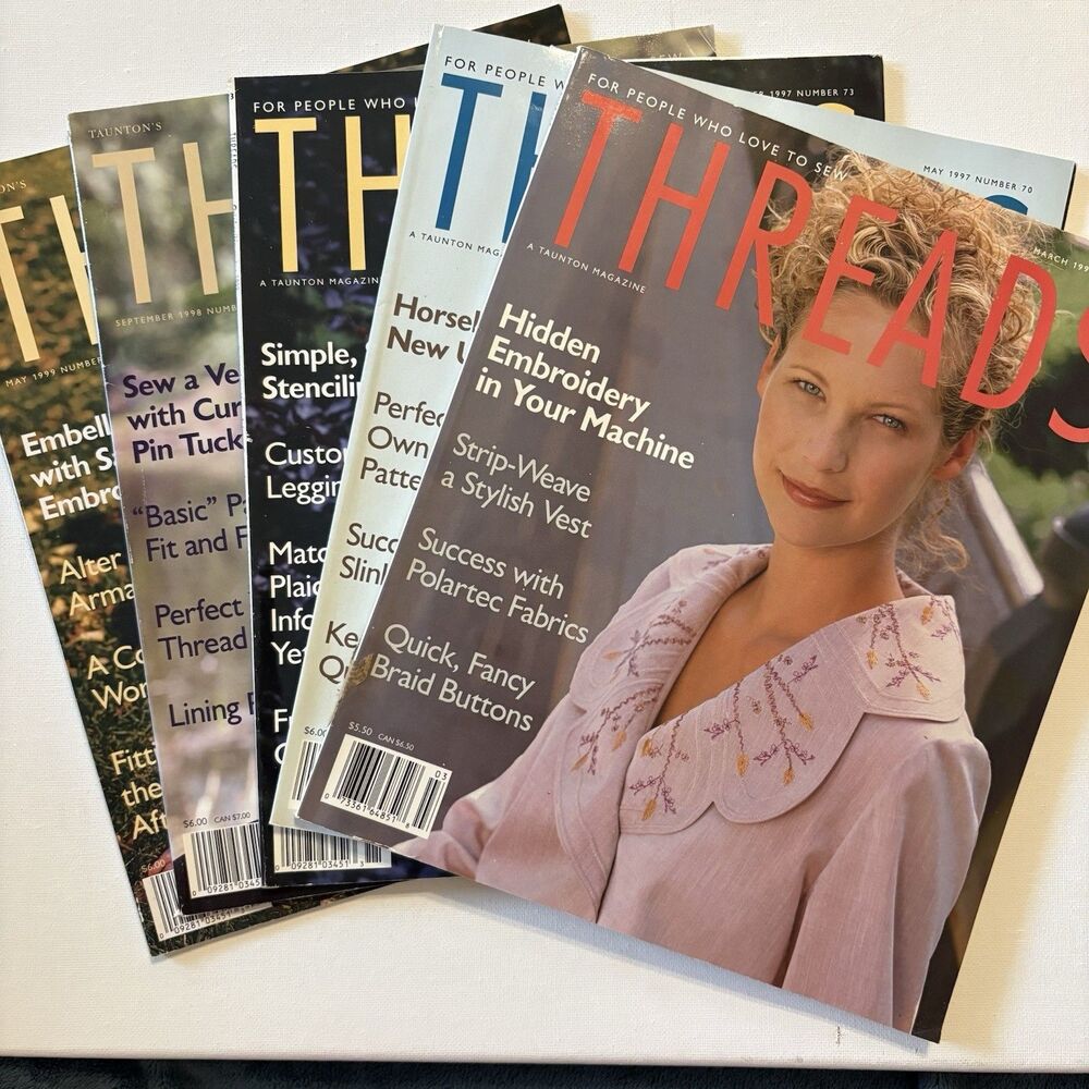Threads Magazine 96/97/98/99 Sewing Machine Patterns Teachables Embroidery Sew